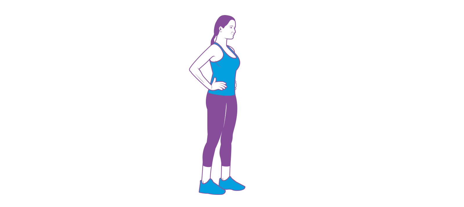 Animated illustration of woman doing a lunge exercise