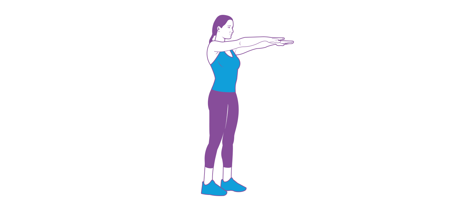 Animated illustration of woman doing squats