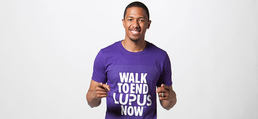 Nick Cannon in Walk to End Lupus Now t-shirt