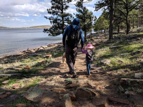 Tim and his daughter on Virtual Walk day