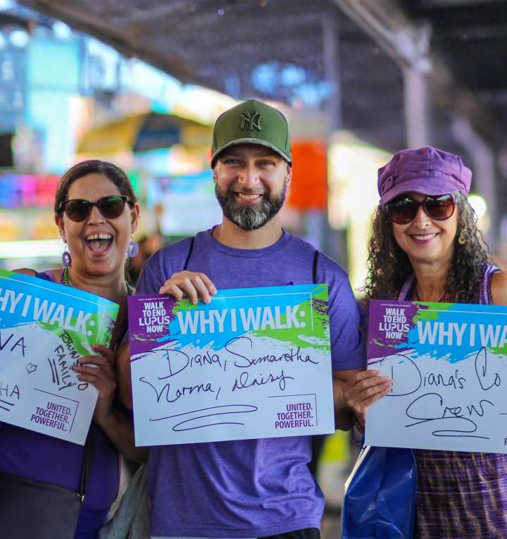 Lupus warrior and her family at a Walk to End Lupus Now event
