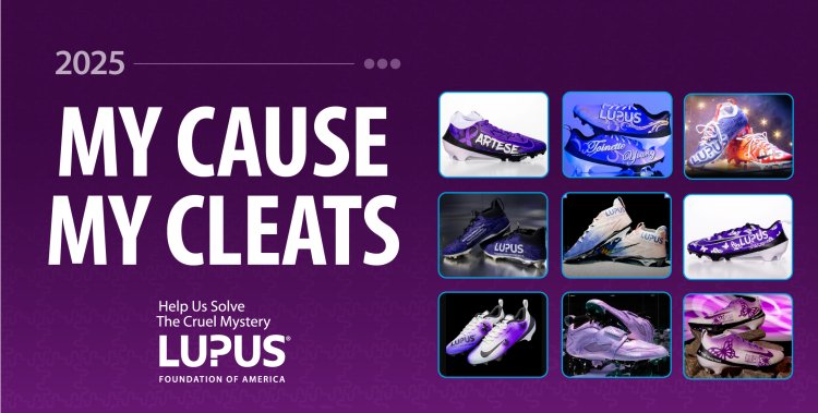 Feature Image of the 2025 My Cause My Cleats blog showing all the lupus cleats