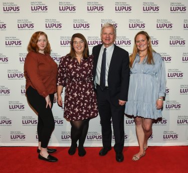 New York State Assemblyman Fred W. Thiele, Jr. (right center) with daughter Josephine Thiele (left center) and lupus warriors Jessica Hofmann (L) and Jaclyn Kelly (R)