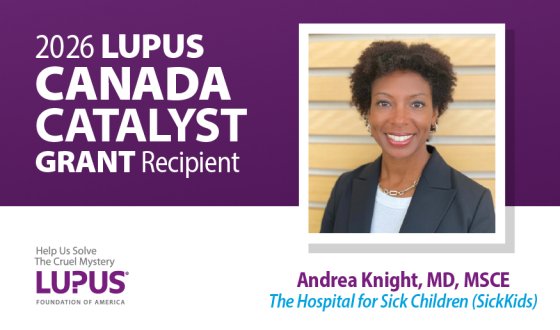 Lupus Canada Funds Innovative Pediatric Lupus Research Through Partnership with the Lupus Foundation of America
